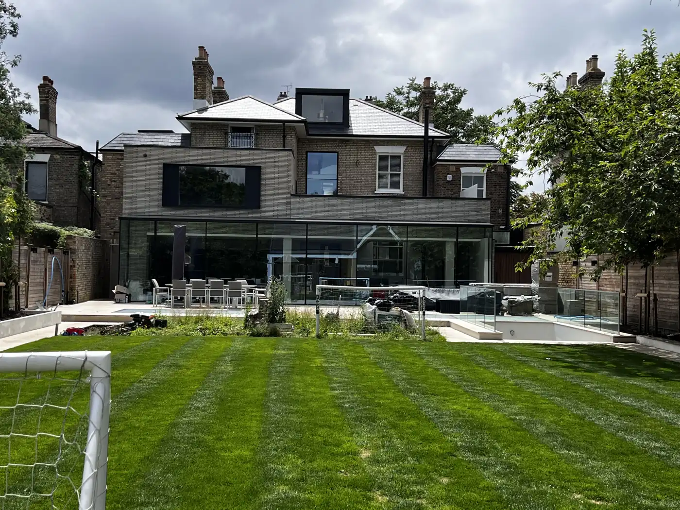 Renovated house seen from the garden, Upper Richmond Road, Putney